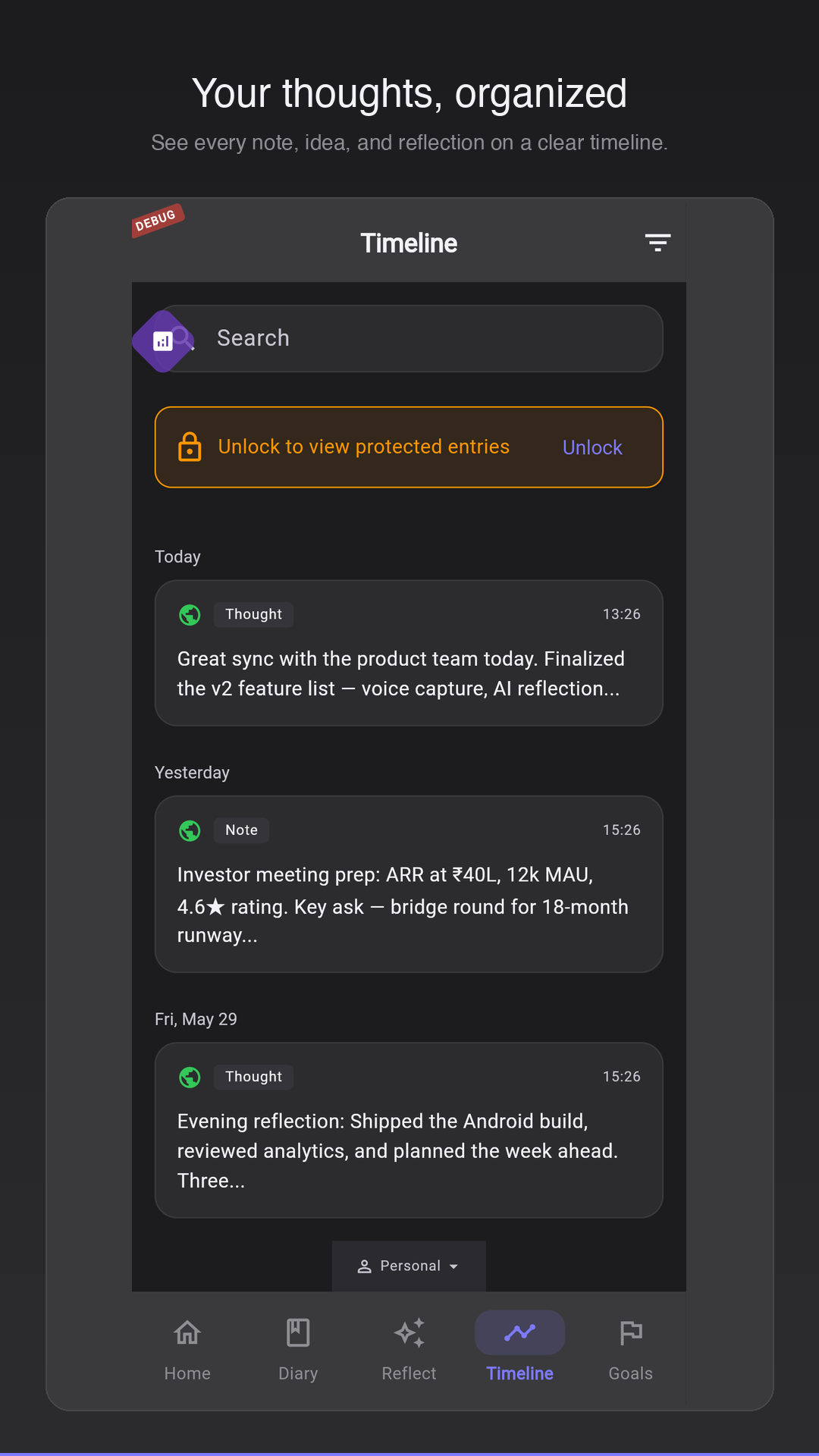 A private journal app built for people who do not want their thoughts mined